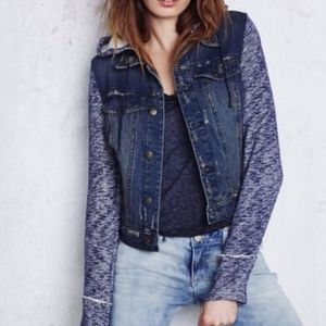 Free People Denim and (removable hoodie) dark wash